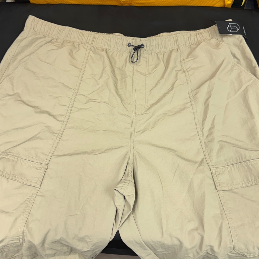 Original Use Beige Cargo pants with Drawstring and lots of pockets XXL new